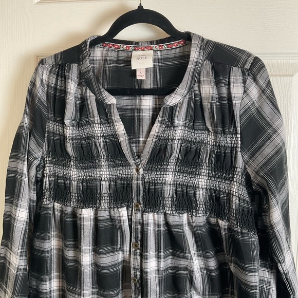 Knox Rose Plaid Black and White Dress size large - Picture 4 of 11